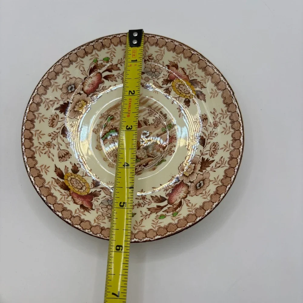 Vintage Ridgway Woodland Brown Teacup‎ and Saucer Set Made in England